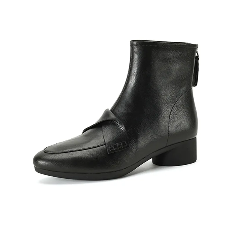 FLOWERSKAM Ankle Boots 3.5cm Women's Black/Brown/Caramel-0