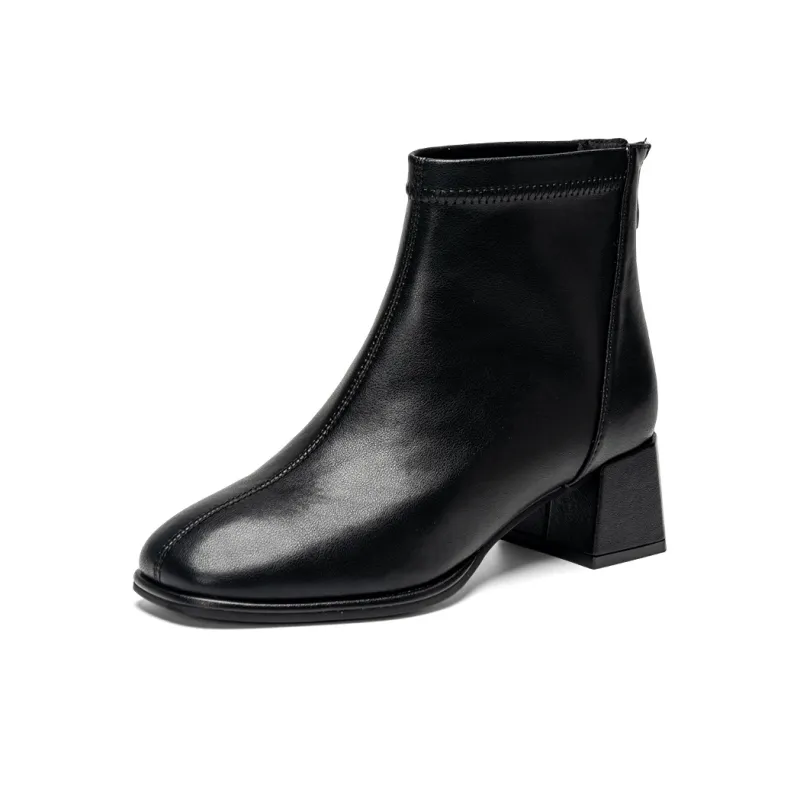 EXULL Q Ankle Boots 4.5cm Women's Black Ecru-1