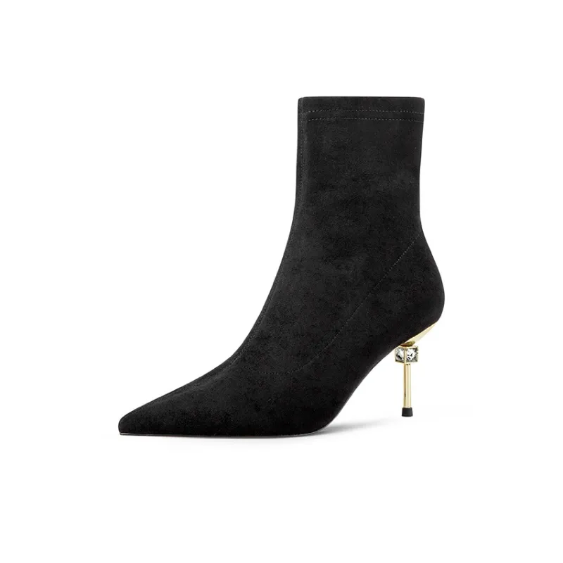 JOOC Ankle Boots Women's Sexy Black-5