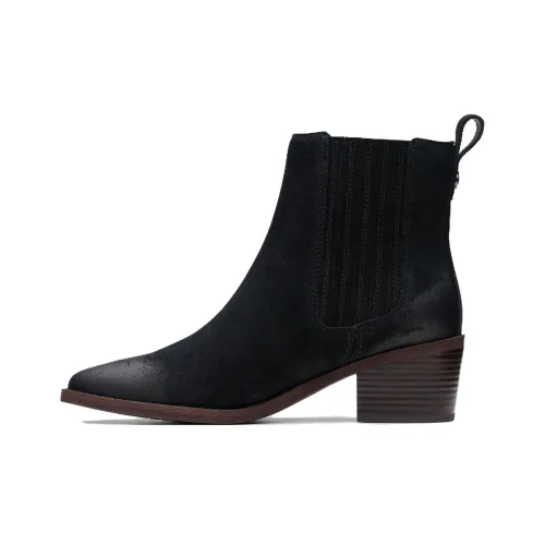 Clarks Short Chelsea Boots Women's Black