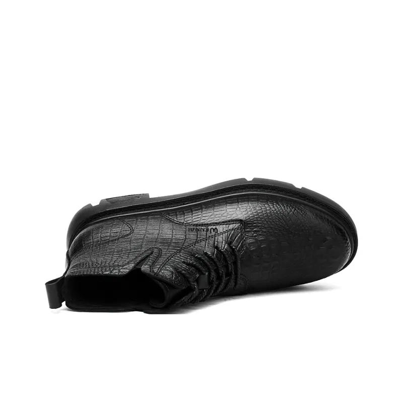 Wen Nai Short Martin Boot Men's Black-3