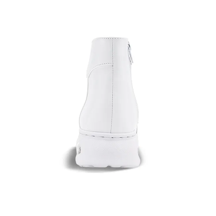 Cherry Blossoms Worm Shaped Cushion Ankle Boots 3.5cm Women's White-3