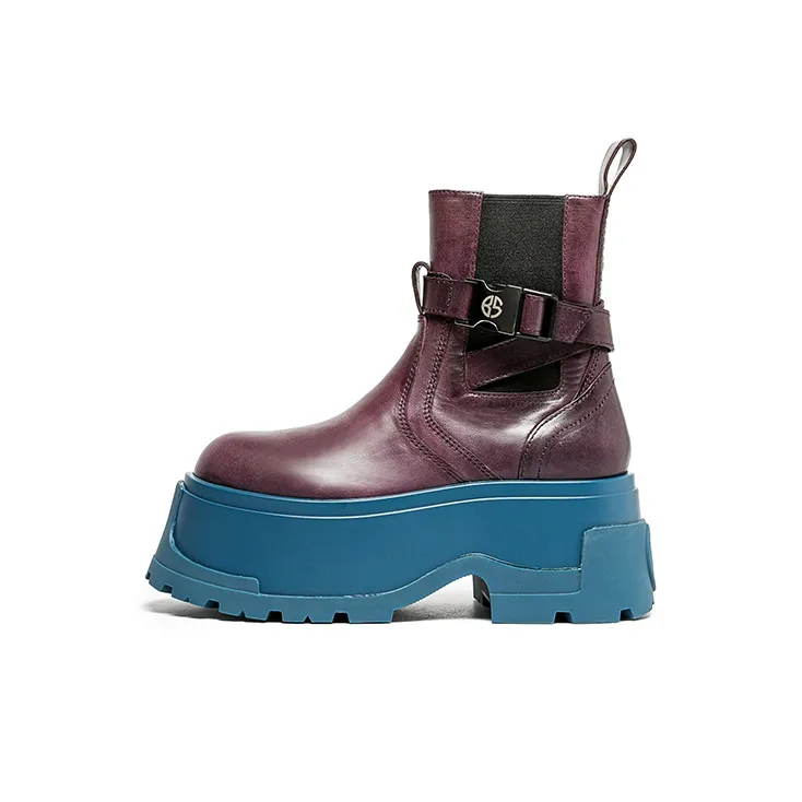 BLOCCO5 Buckle Decoration Height Increasing Short Chelsea Boots 6.5cm Women's-5