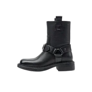 SHOESZOOO Washable Mid Calf Boots Chunky Heel Ankle Boots 4CM Women's Black/Brown