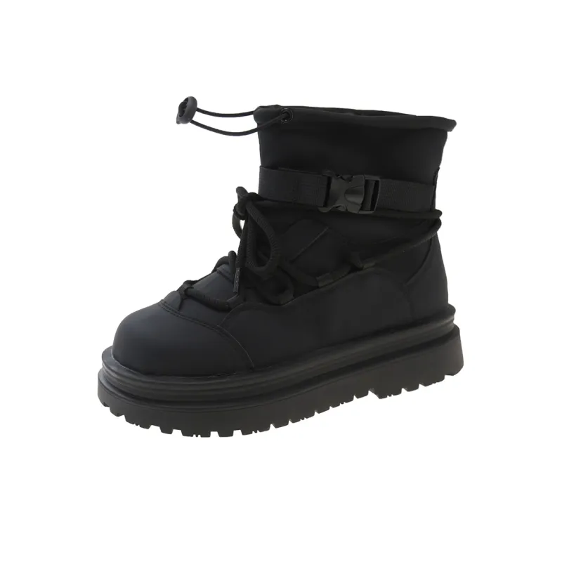 EEueeczs Snow Boots Women's Black/Ecru-7