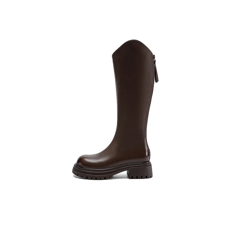 ZHR Knee high Boots Women's Black/Milk Tea/Brown-13