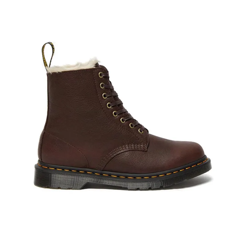 Dr.Martens 1460 Pascal Faux Fur Lined Boots Brown-1