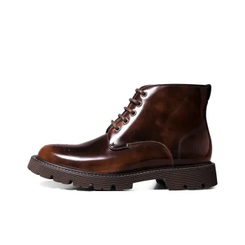 THOM WILLS British Vintage Casual Leather Boots Short Martin Boot Men's Yellow Brown