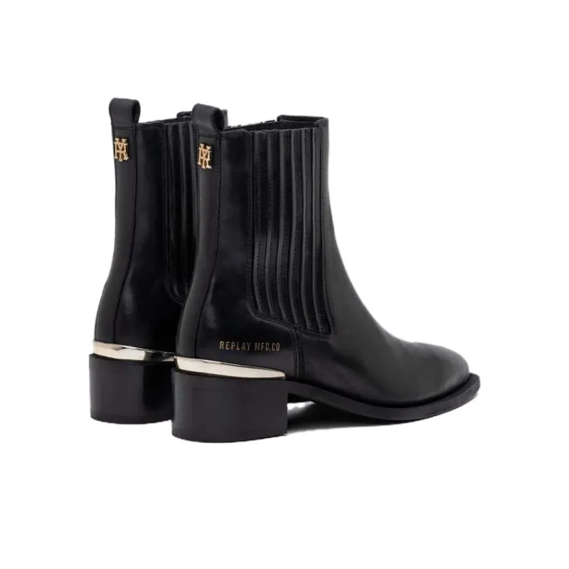 REPLAY Valery La Short Chelsea Boots 5cm Women's Black-3
