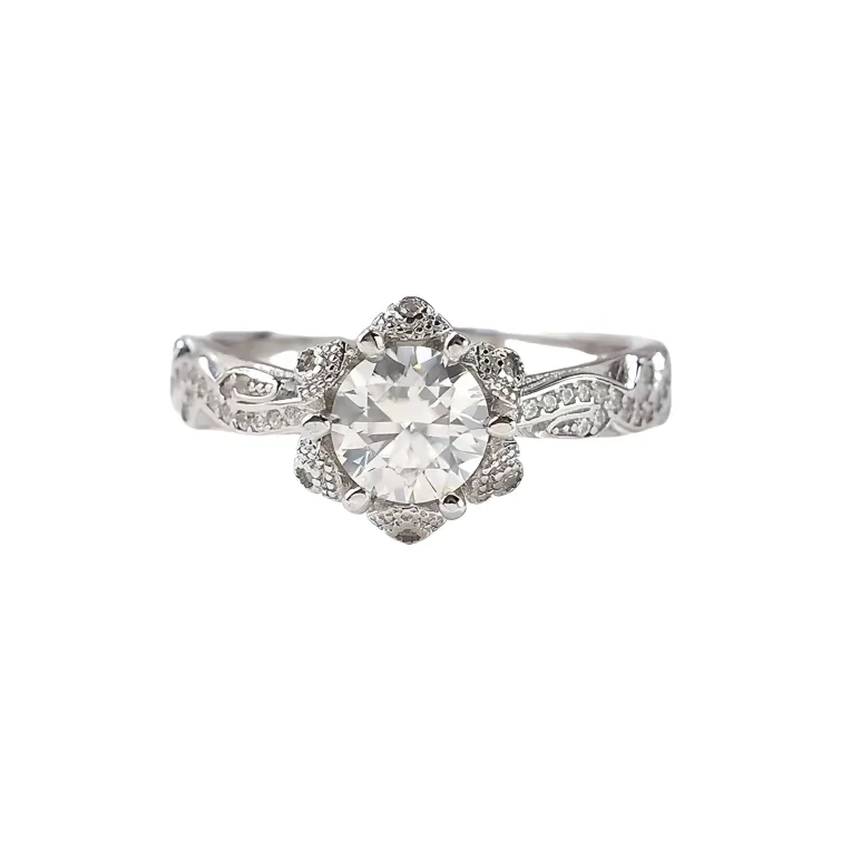 Stone On The Line S925 Silver Moissanite Rings Women's-3