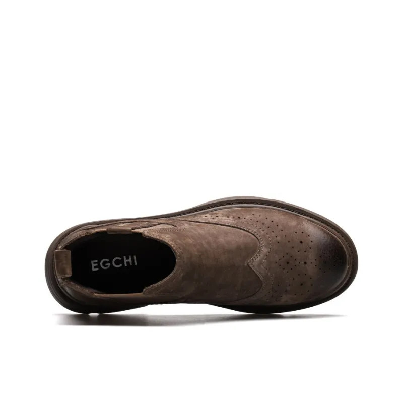EGCHI Short Chelsea Boots Men's Brown-1