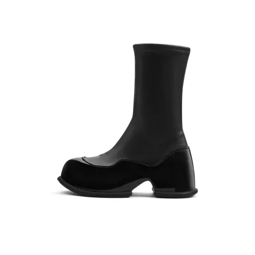 CHARLES&KEITH Small CK Ankle Boots 6cm Women's Black/Red Red