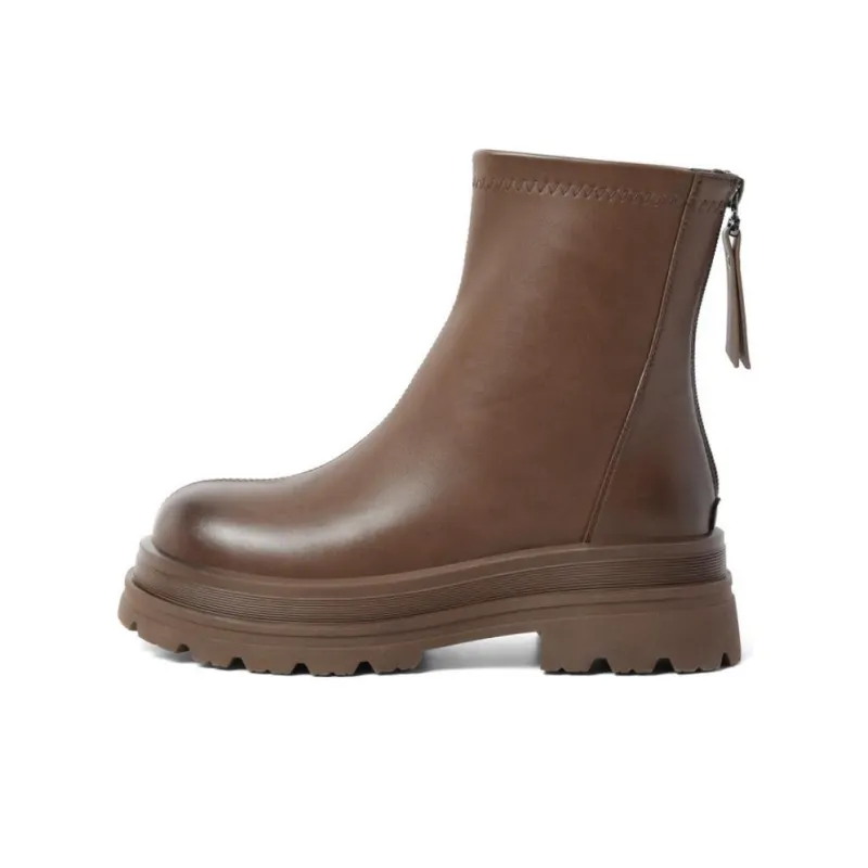 BELLE Ankle Boots 5.5cm Women's Ecru Black Brown-12