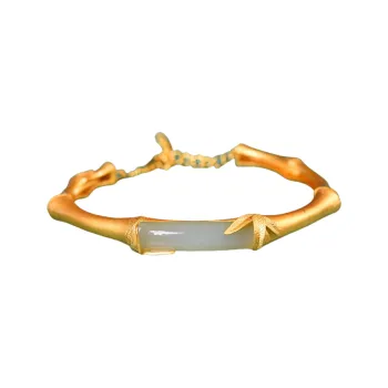 Jade Charm Yao Hetian Jade Bangle White Jade/Pale Greenish White Jade Women's