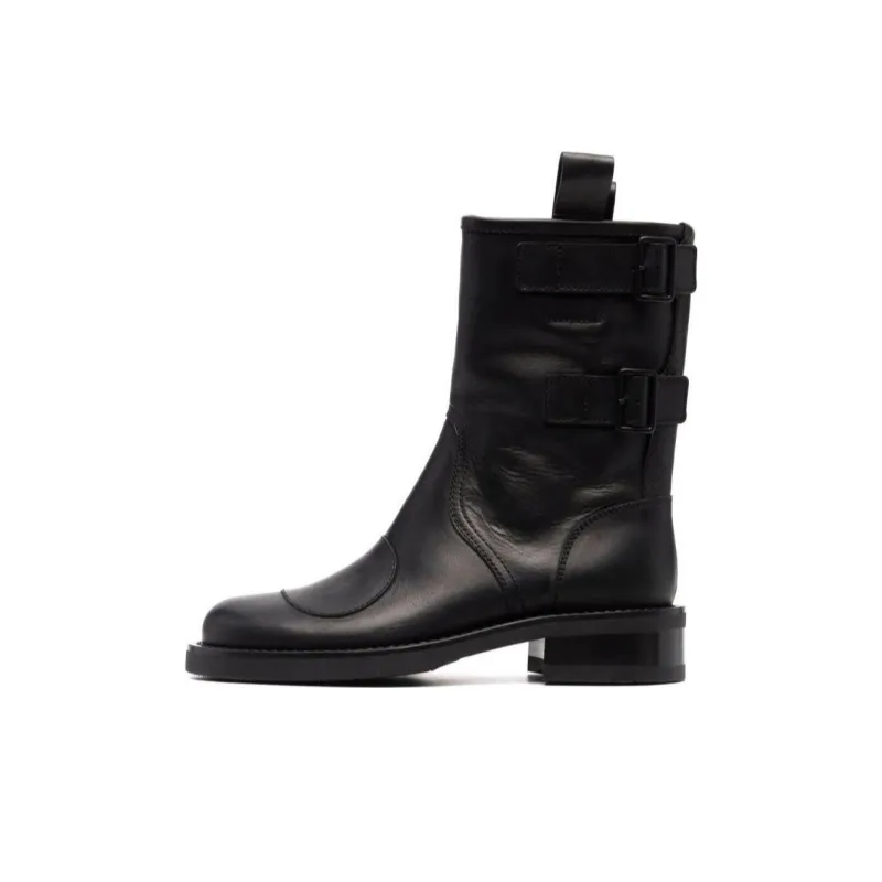 BUTTERO Elba Leather Mid calf Boots-0