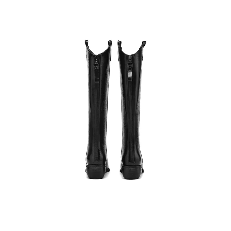 HLA Knee high Boots Women's Black/Brown-13