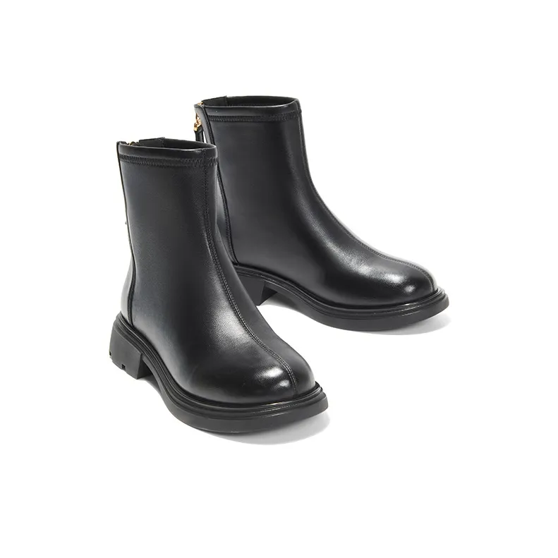 PT'SON Ankle Boots Women's Black/Apricot-2