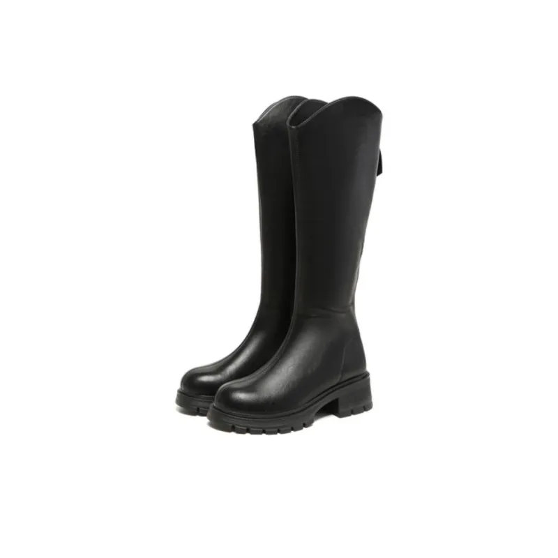 DUSTO Knee high Boots Women's Black/Beige/Coffee-2