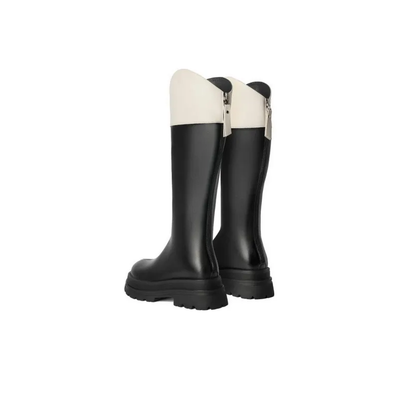 BELLE Knee-high Boots 5cm Women's Khaki Black-2
