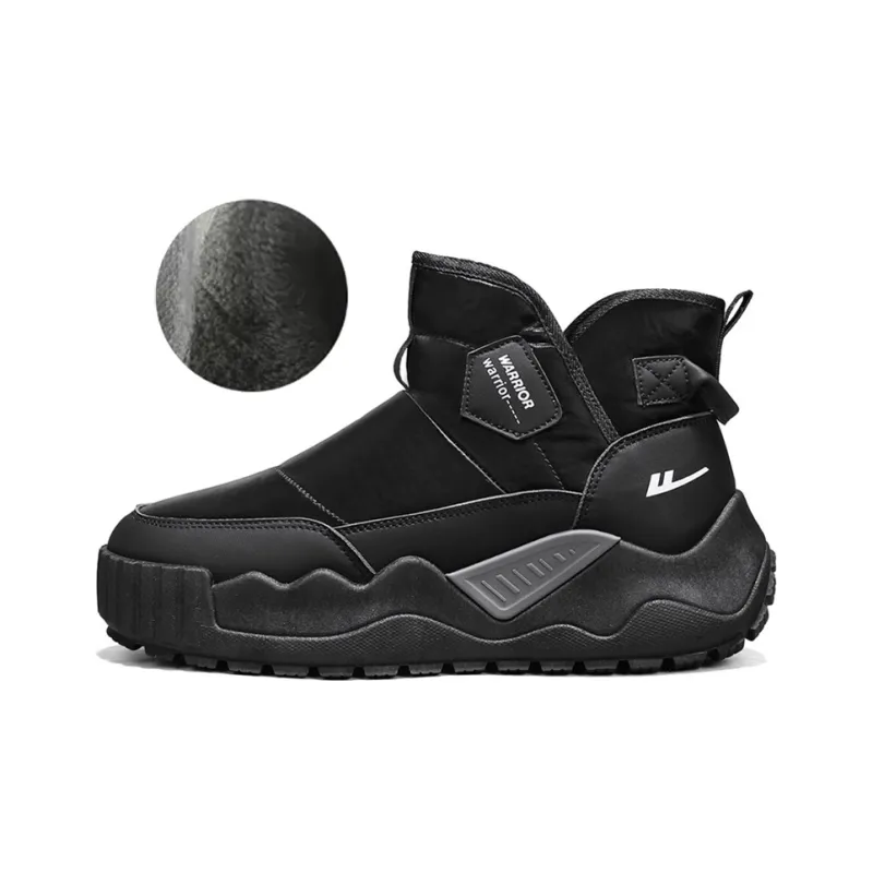 Warrior Thermal Abrasion Resistant Slip Resistant Short Snow Boots Men's Black-1