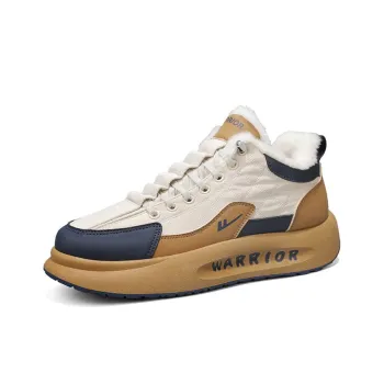 Warrior Short Snow Boots Men's Beige Brown Dark Blue