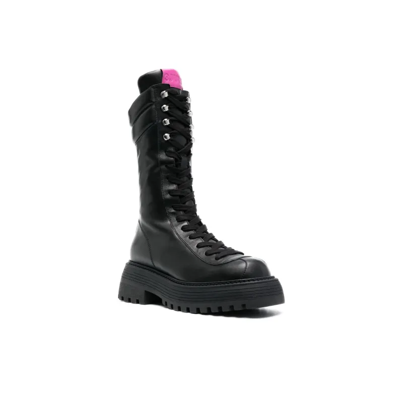 3Juin Logo-patch Leather Boots-2
