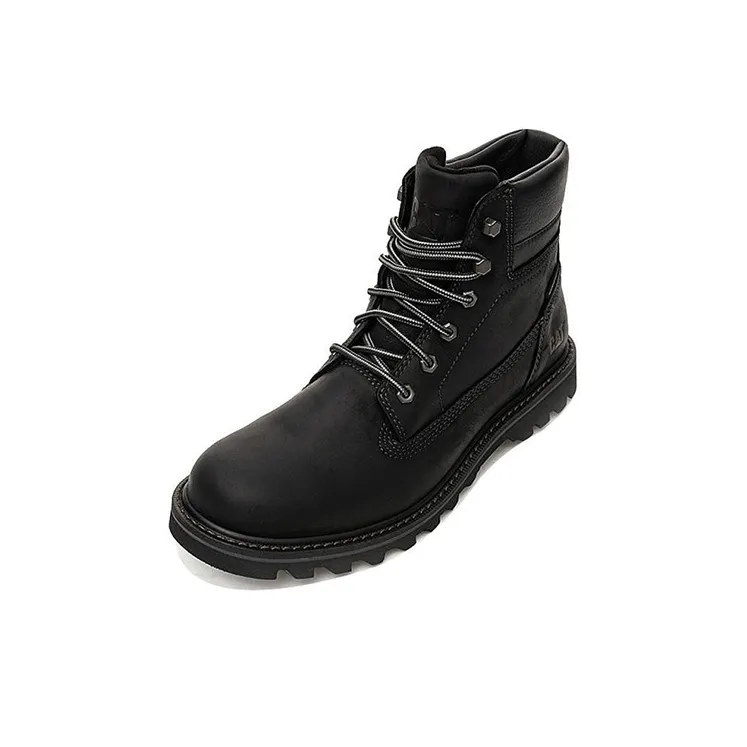 CAT Wear Resistant Slip Resistant Crew Outdoor Boots Men's Black-1