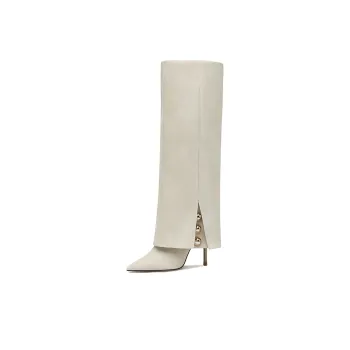 Lily Wei The Leg Lengthening Principle Knee-high Boots Women's Ecru