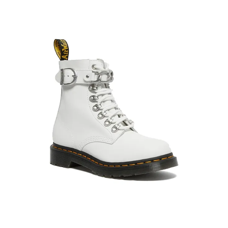 Dr.Martens 1460 Pascal Chain Leather Lace Up Boot 'White' Women's-1