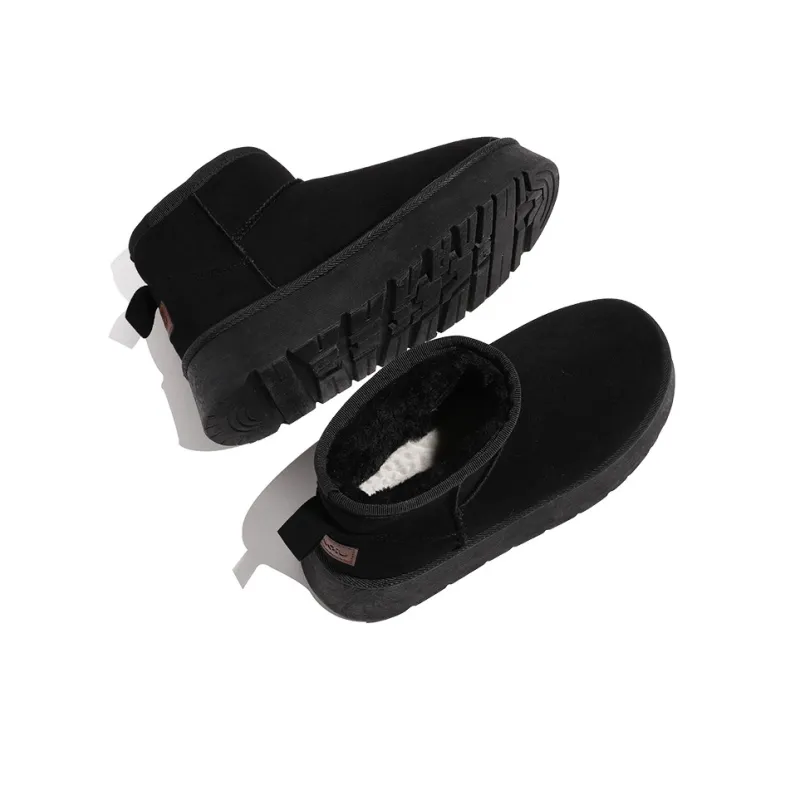 HUANQIU Thermal Abrasion Resistant Slip Resistant 9cm Snow Boots Women's-4