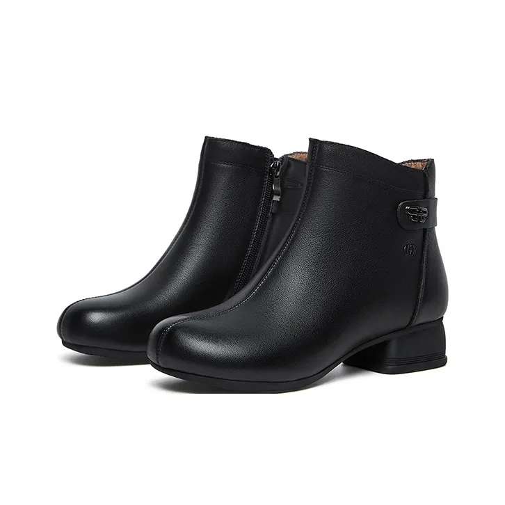 HANG TEN Ankle Boots Women's Black/New Brown-1