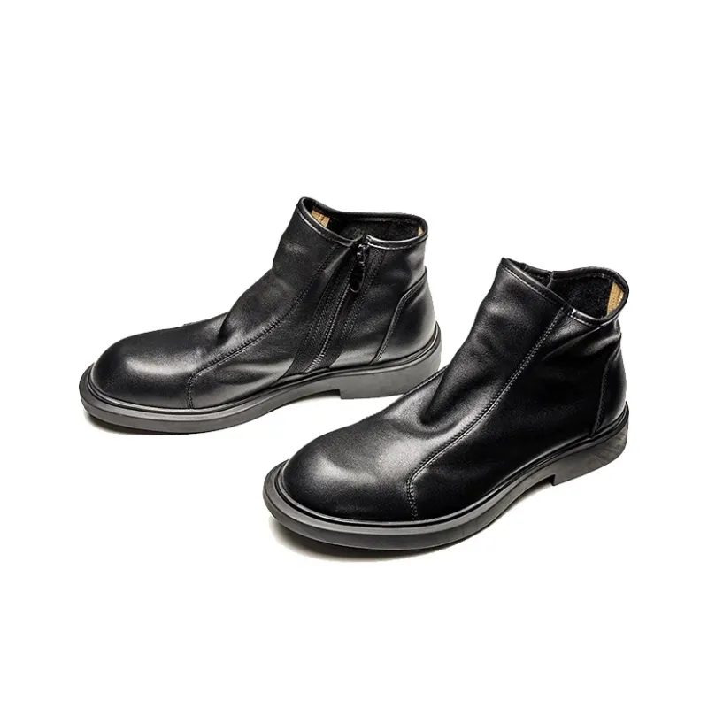 LEYGMENLG Ankle Boots Men Black/Coffee/Yellow Brown/Silver-2