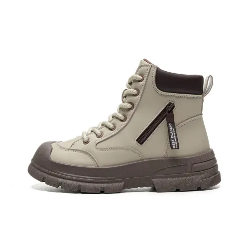RENBEN Short Martin Boot Women's Beige Brown