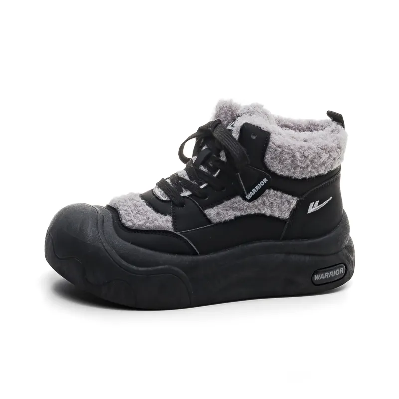 Warrior Warm And Wear Resistant Short Snow Boots Women's Black Gray-1