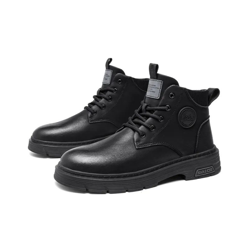 GERTOP Martin Boots Men Brown, Black-7