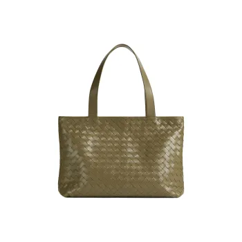 Bottega Veneta Intrecciato Leather Tote Bag, Shopping Bag, Shoulder Bag, Handbag Trumpets Unisex Olive Green