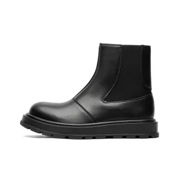 Chi Wolf Short Chelsea Boots Men's Black