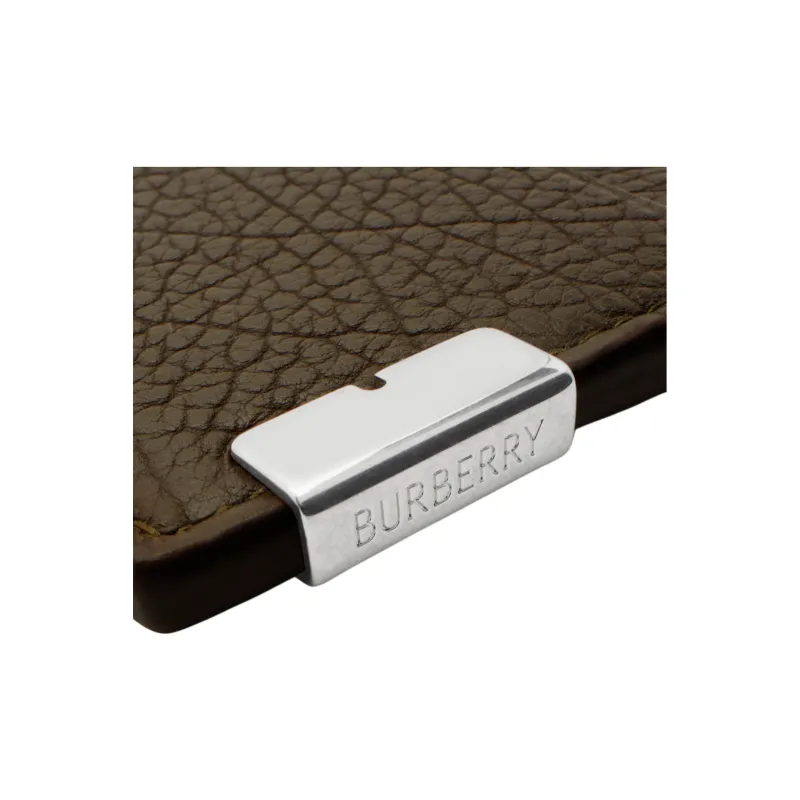 Burberry Calfskin Card Holder Men's Army Green-2