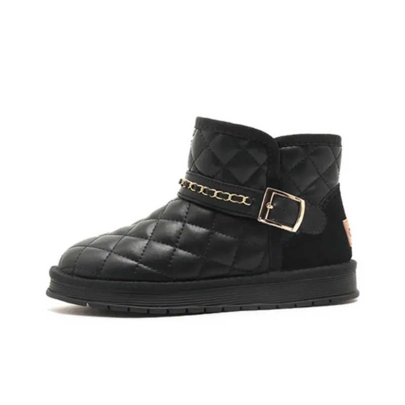 CAMEL Warm Short Snow Boots Women's Black-1