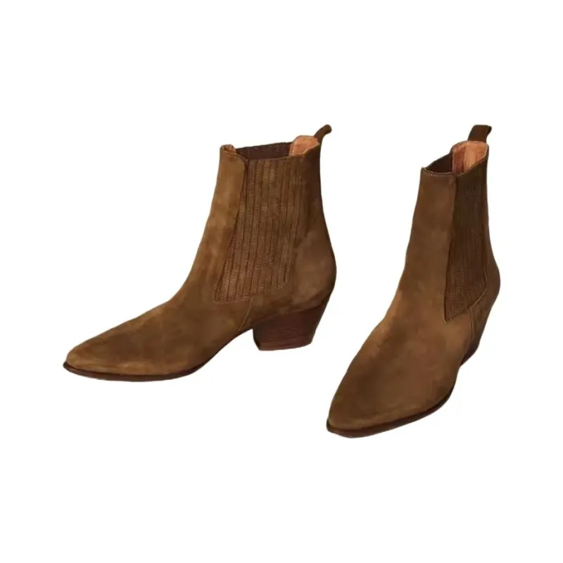 Sandro Short Chelsea Boots Women's Brown-2