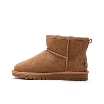 PAUL FRANK Wear-Resistant Slip-Resistant Warm Short Snow Boots Unisex Light Brown