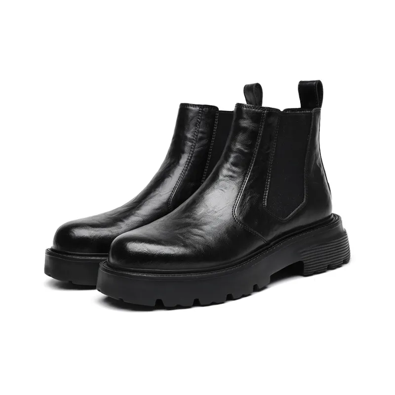 LUOGOKS Chelsea Boots Men's Black-1