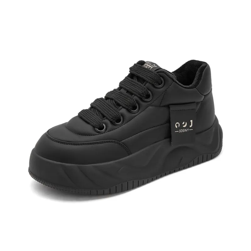 JOSINY Trendy Fashion Comfortable Versatile Puffy Shoes Low-Top Casual Shoes Women's Black-1