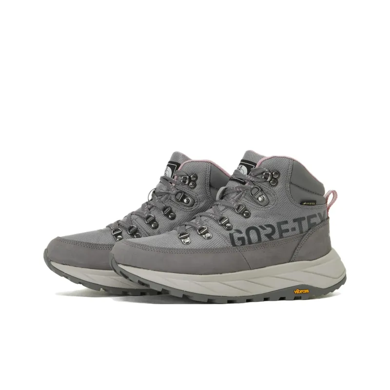 THE NORTH FACE Challenger Anti Slip Wear Resistant Mid Top Hiking Shoes Men's Gray-3