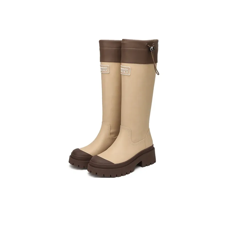 Jin Baichuan Knee-high Boots 5cm Women's-3