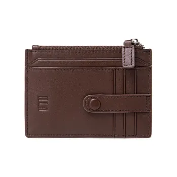 HLA Cow Leather Card Holder Card Clip Leather Wallet Regular Men's Black/Brown