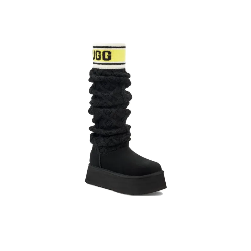 UGG Classic Sweater Letter Tall Boot Black Women's-2