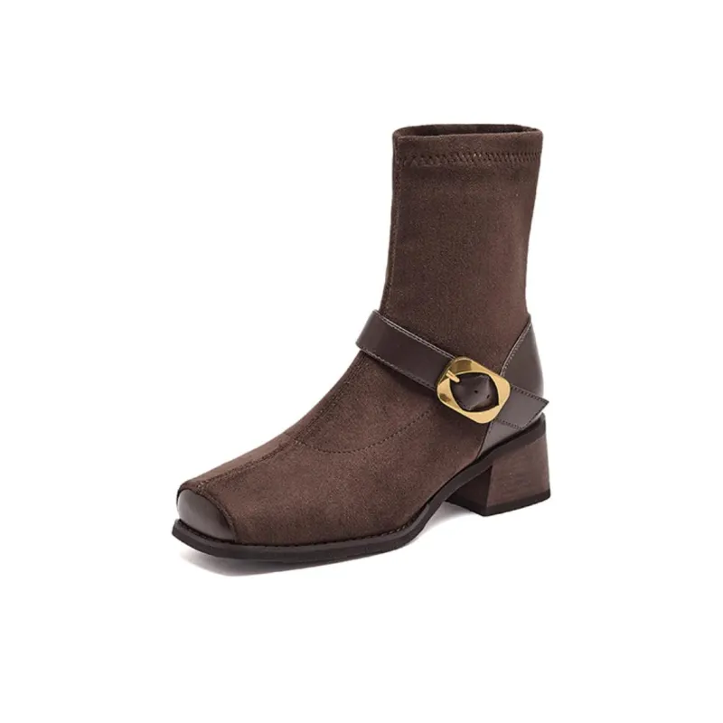 AGSDON Ankle Boots Women's Black/Brown-7