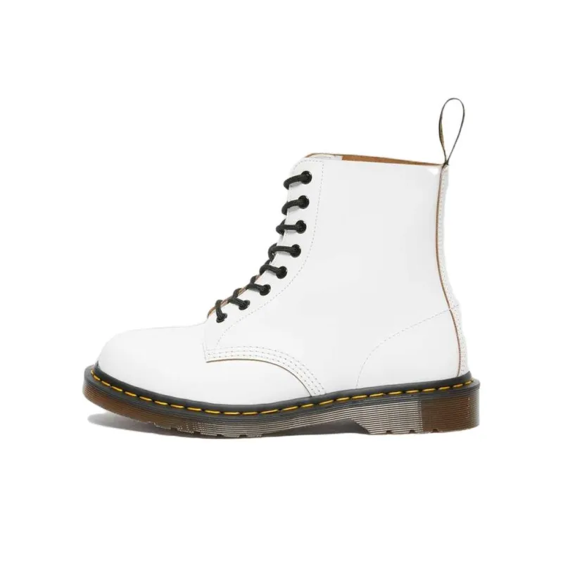 Dr. Martens 1460 Vintage Lace Up Boots White Quilon-0