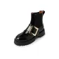 Black Square Buckle Unlined